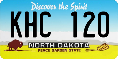 ND license plate KHC120