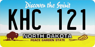 ND license plate KHC121