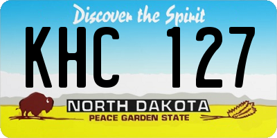 ND license plate KHC127