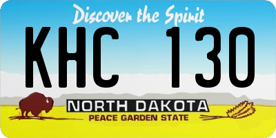 ND license plate KHC130