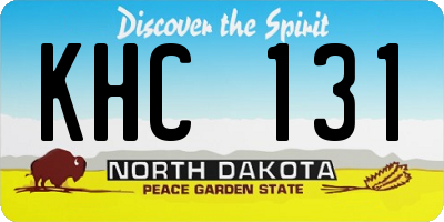 ND license plate KHC131