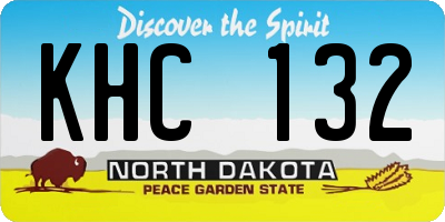 ND license plate KHC132