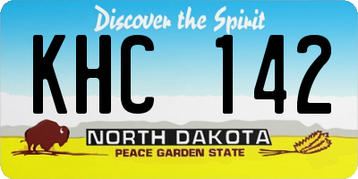 ND license plate KHC142