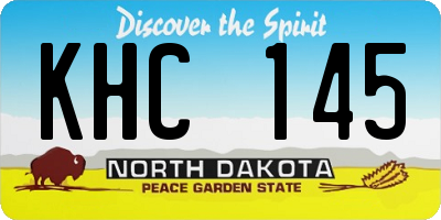 ND license plate KHC145