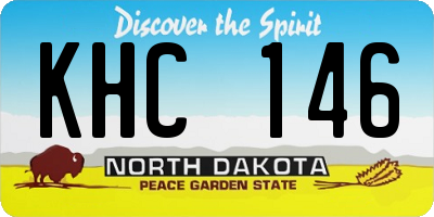 ND license plate KHC146
