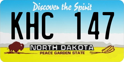 ND license plate KHC147