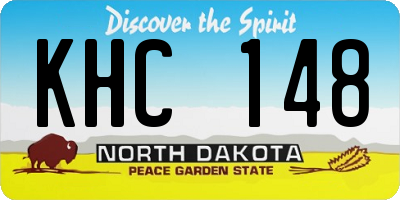 ND license plate KHC148