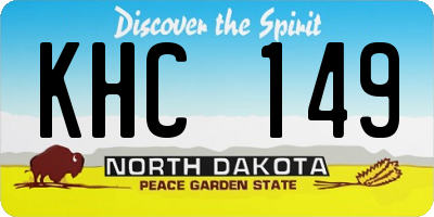 ND license plate KHC149