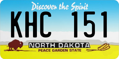 ND license plate KHC151