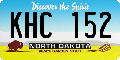 ND license plate KHC152