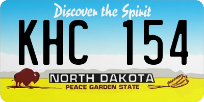 ND license plate KHC154