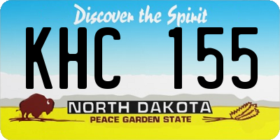 ND license plate KHC155