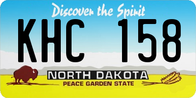 ND license plate KHC158