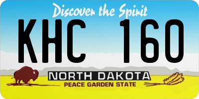 ND license plate KHC160