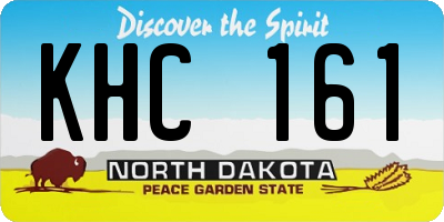 ND license plate KHC161