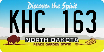 ND license plate KHC163