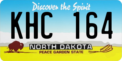 ND license plate KHC164