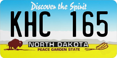 ND license plate KHC165
