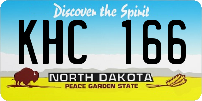 ND license plate KHC166