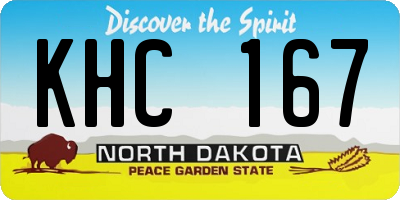 ND license plate KHC167