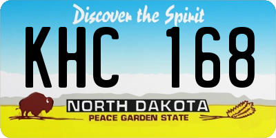 ND license plate KHC168