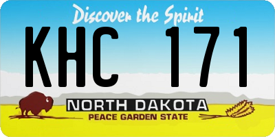 ND license plate KHC171