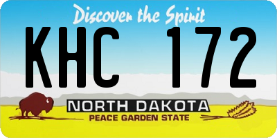 ND license plate KHC172