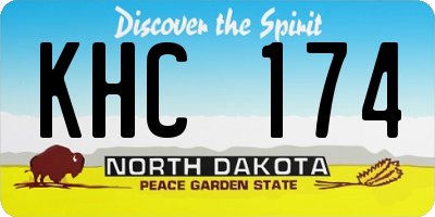 ND license plate KHC174