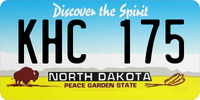 ND license plate KHC175