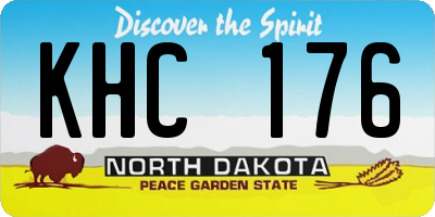 ND license plate KHC176