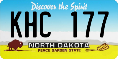 ND license plate KHC177