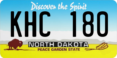 ND license plate KHC180