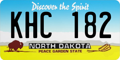 ND license plate KHC182