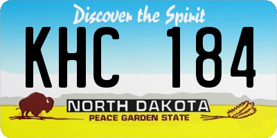 ND license plate KHC184