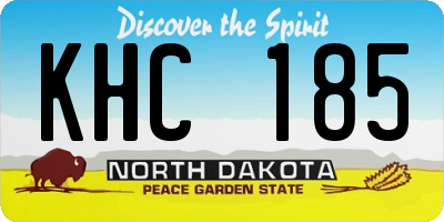 ND license plate KHC185