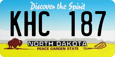 ND license plate KHC187