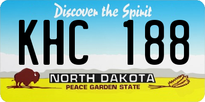 ND license plate KHC188