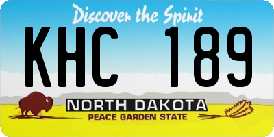 ND license plate KHC189