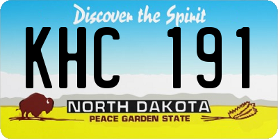ND license plate KHC191