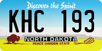 ND license plate KHC193