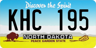 ND license plate KHC195