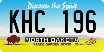 ND license plate KHC196
