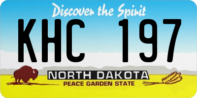 ND license plate KHC197