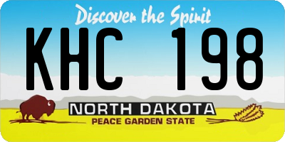 ND license plate KHC198