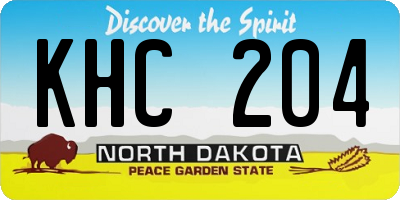 ND license plate KHC204