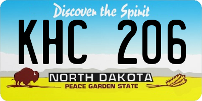 ND license plate KHC206