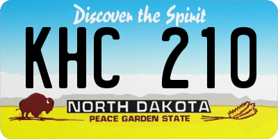 ND license plate KHC210