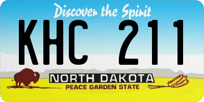 ND license plate KHC211