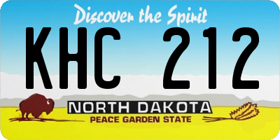 ND license plate KHC212