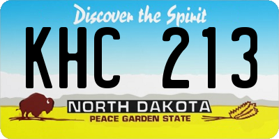 ND license plate KHC213